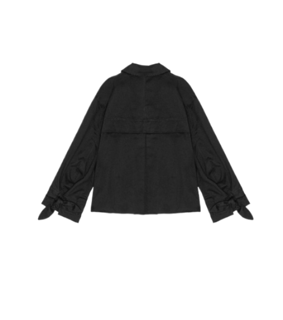 Black herringbone canvas jacket