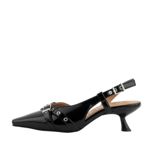 Open kitten heel pumps