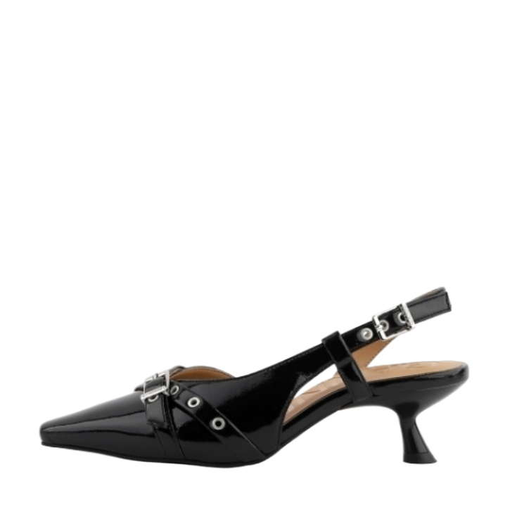 Open kitten heel pumps