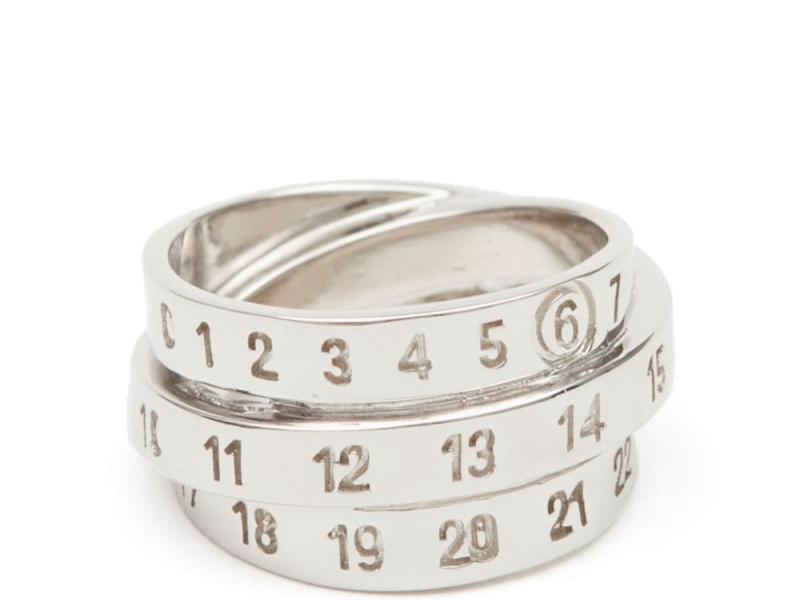 Triple Logo Numeric Signature Ring