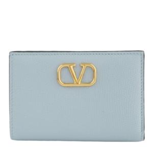 V logo signature half wallet