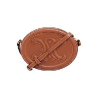 CROSSBODY OVAL PURSE CUIR TRIOMPHE IN SMOOTH CALFSKIN ( Tan )