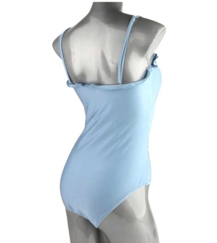 Blue Gathered Swimsuit