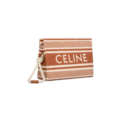 Striped Textile Ties Pouch