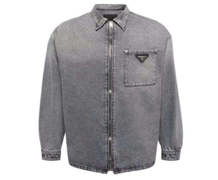 Zipper denim shirt