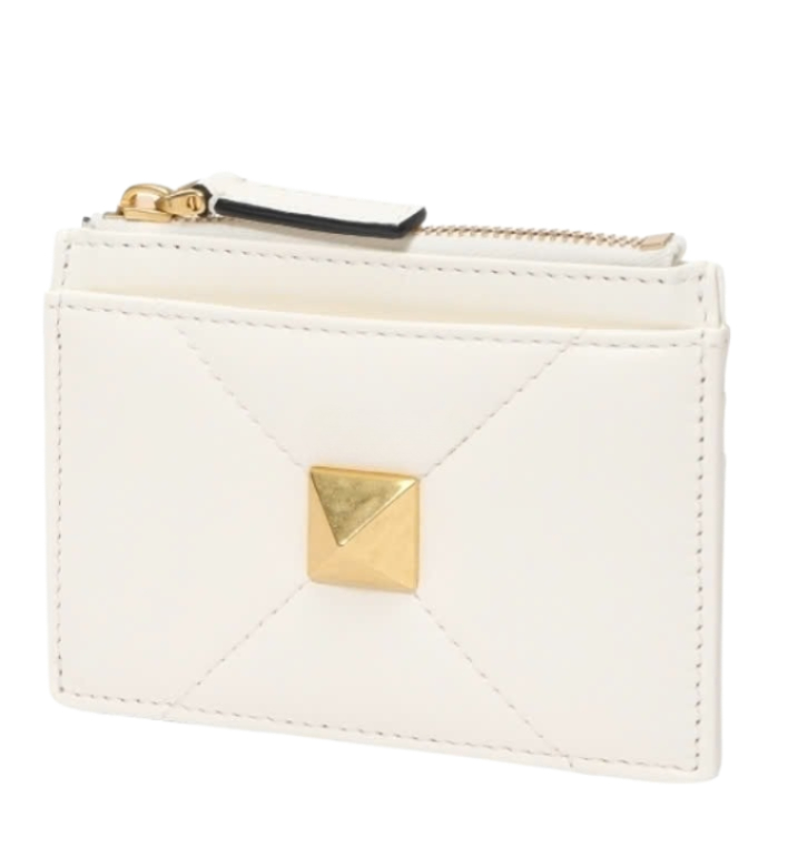 Napa Leather Roman Stud Card Holder