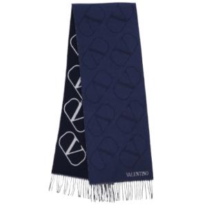 V logo jacquard muffler