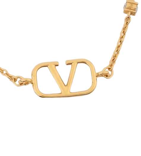 V logo signature metal & Swarovski® crystal necklace