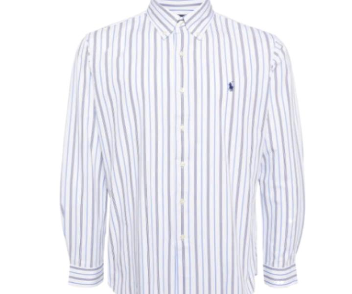 24FWPony Logo Embroidered Stripe Cotton Shirt