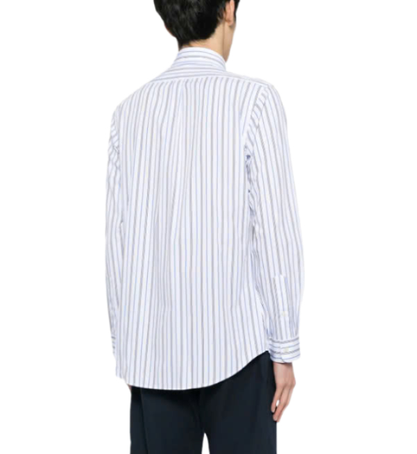 24FWPony Logo Embroidered Stripe Cotton Shirt