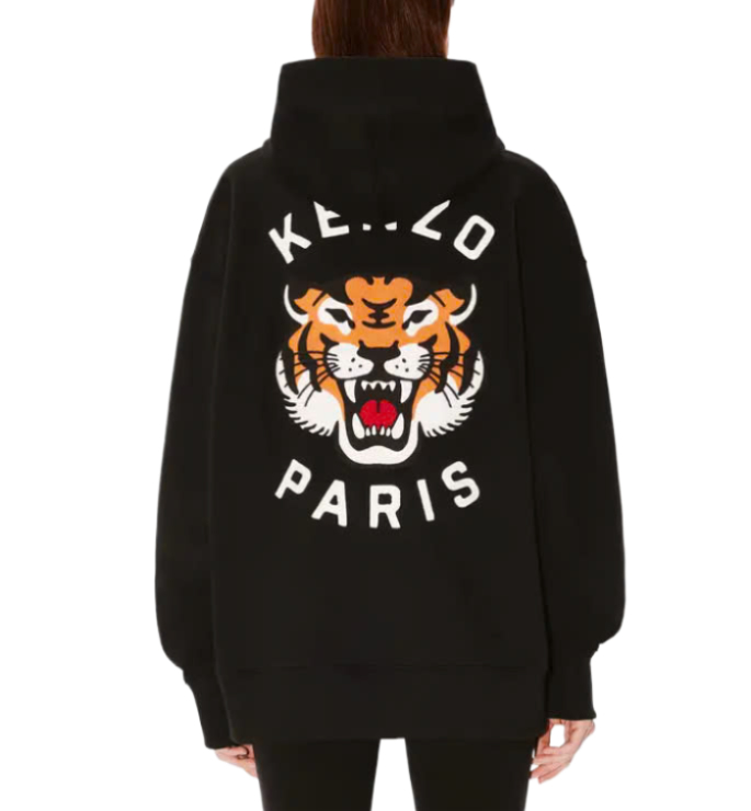 24FWLucky Tiger Genderless Embroidered Oversized Hoodie