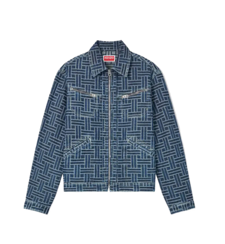 24FWWave Embroidery Trucker Denim Jacket