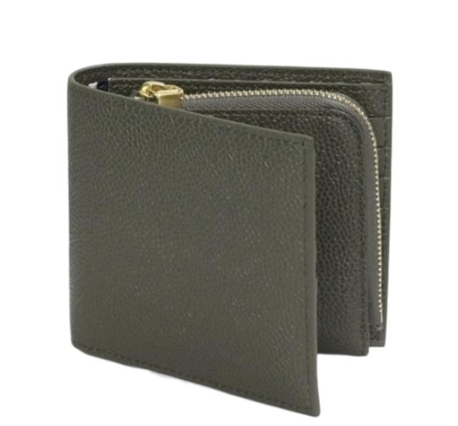 24FWRWB Tab Pebble Grain Zipper Coin Pocket Bifold Wallet