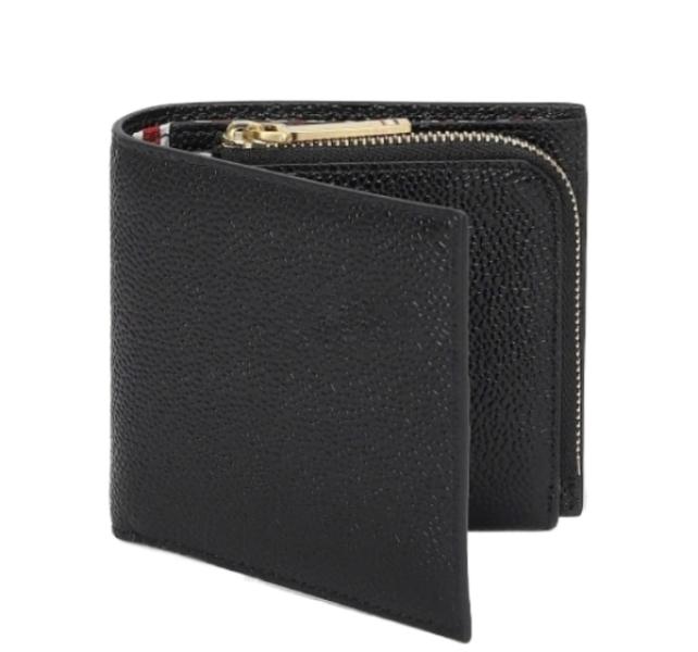 24FWRWB Tab Pebble Grain Zipper Coin Pocket Bifold Wallet