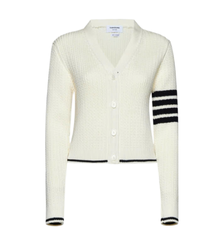 24FWMerino Wool 4-Bar Crop Cardigan