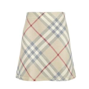 KIDS 24FW Pale Stone Check Wool Skirt