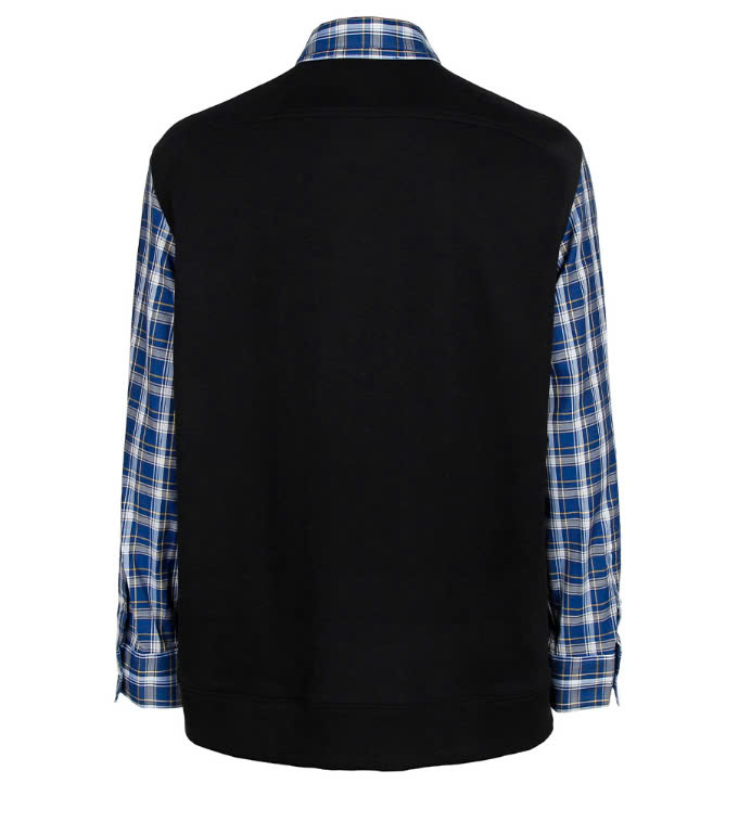 Blue Check Fleece Back Shirt