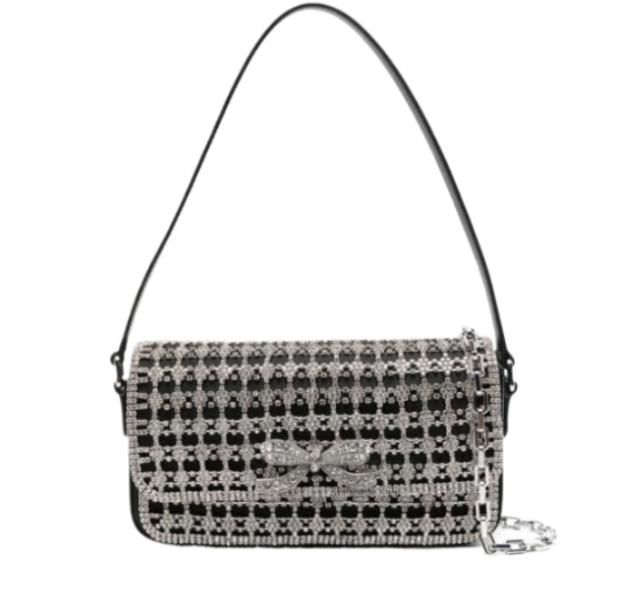 Crystal Bow Embellished Shoulder Bag