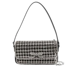 Crystal Bow Embellished Shoulder Bag