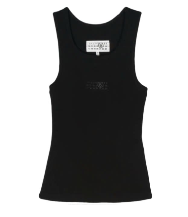 Number logo cotton blend tank top