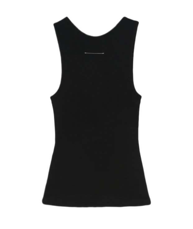 Number logo cotton blend tank top