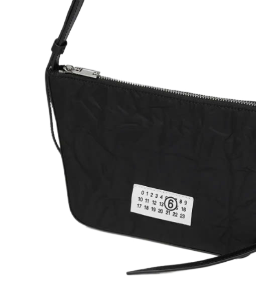 Number logo nylon shoulder bag