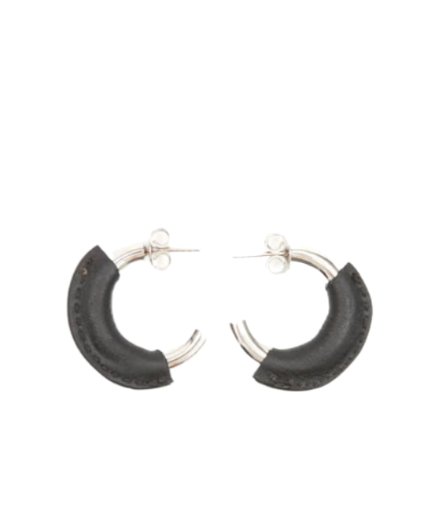 Number logo detail hoop earrings 