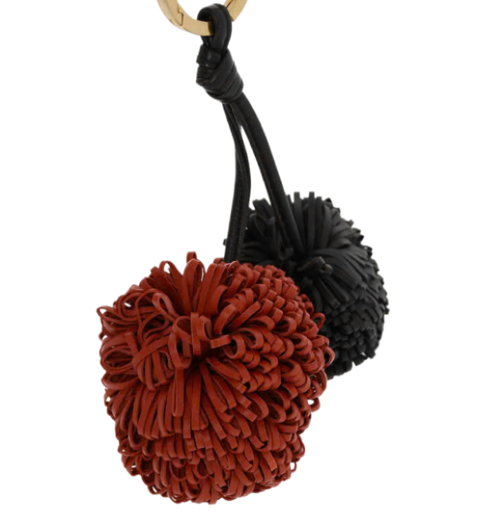 Pom Pom Leather Keyring