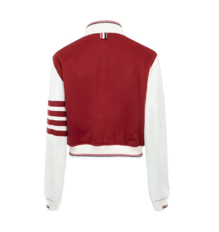 24FWJacket Weight Cashmere 4-Bar Crop Varsity Jacket