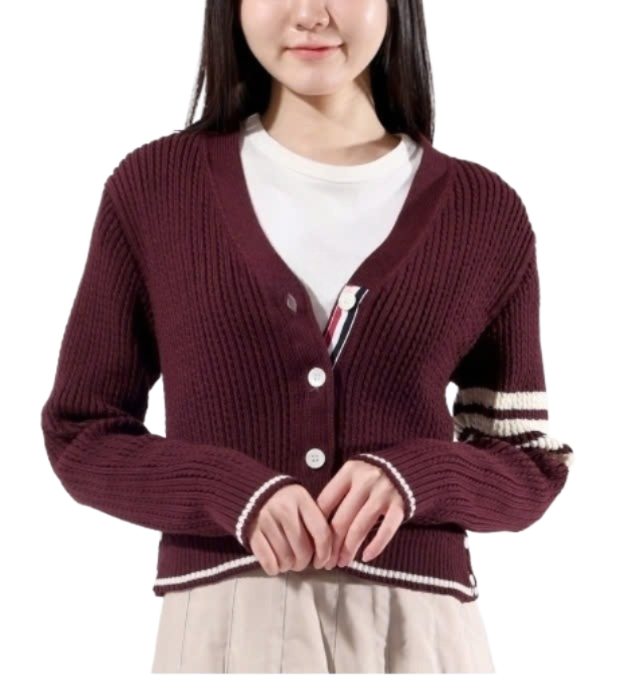 24FWMerino Wool 4-Bar Crop Cardigan 