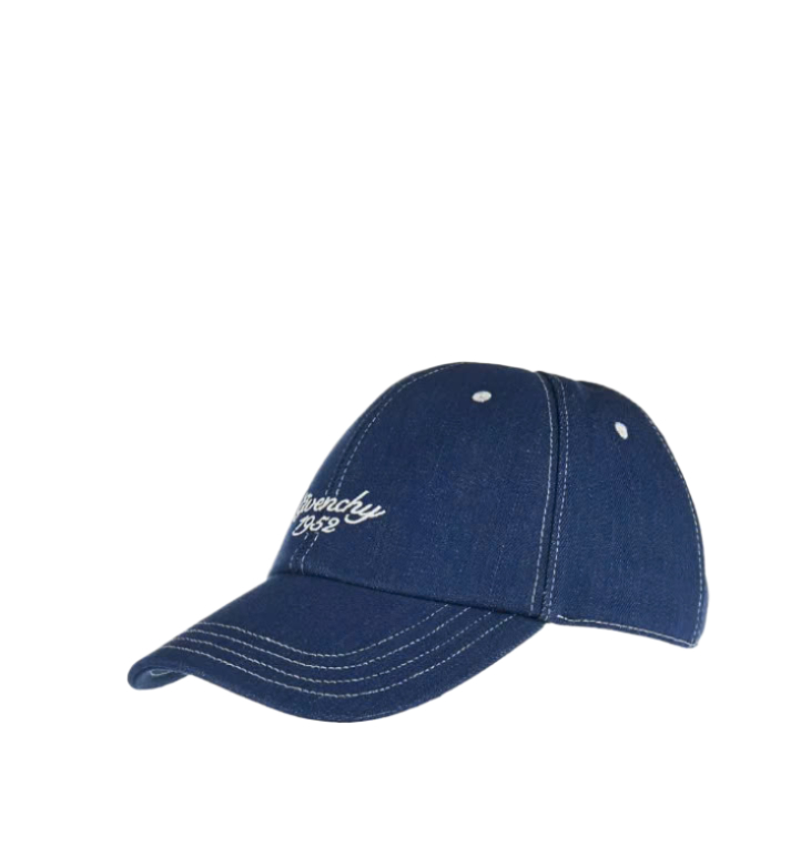 Denim embroidered cap