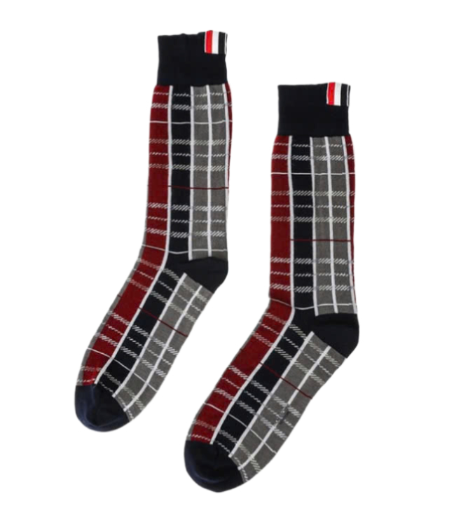 24FWHunting Tartan Check Jacquard Mid Calf Socks 