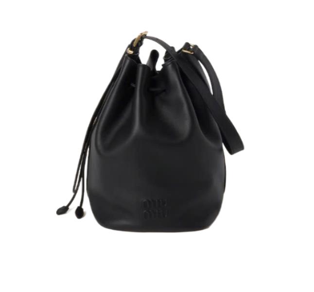 Leather bucket bag