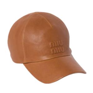 Nappa leather baseball cap