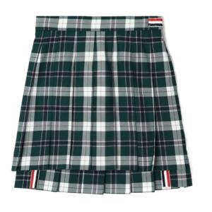 Tartan Twill Pleated Mini Skirt