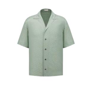 Silk cotton jacquard short sleeve shirt