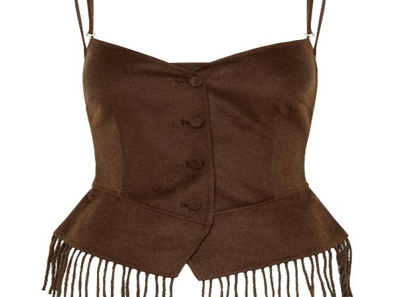 Fringe hem corset sleeveless top