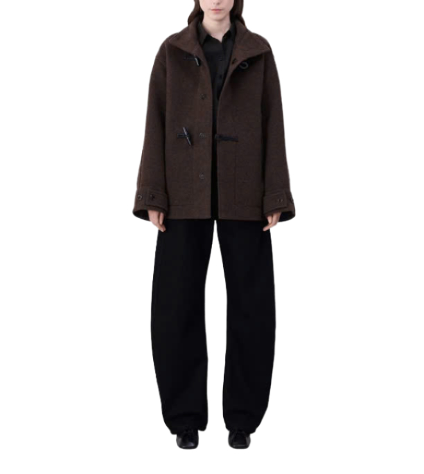 24FWSHORT BATHROBE DUFFLE COAT WITH CONTRAST STITCH