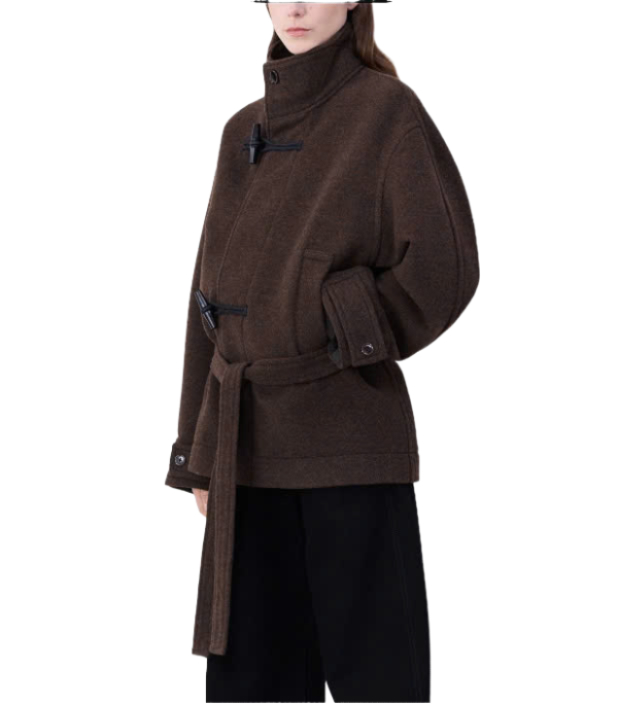 24FWSHORT BATHROBE DUFFLE COAT WITH CONTRAST STITCH