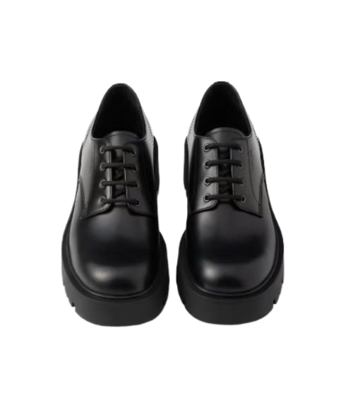 Brushed leather derby shoes