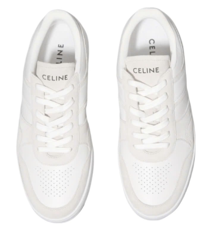 CELINE TRAINER LOW LACE-UP SUEDE CALFSKIN SNEAKERS