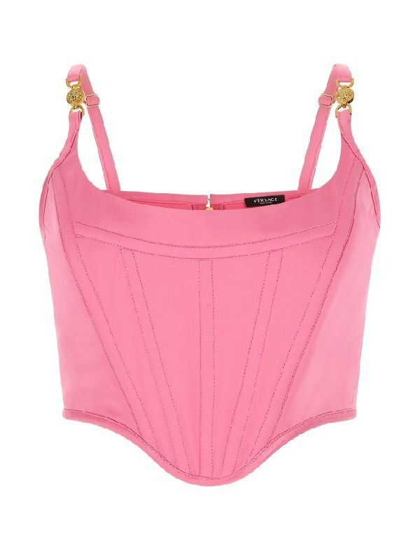 Medusa detail corset bustier top (Pink)