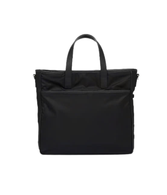 Re-Nylon and Saffiano leather tote bag