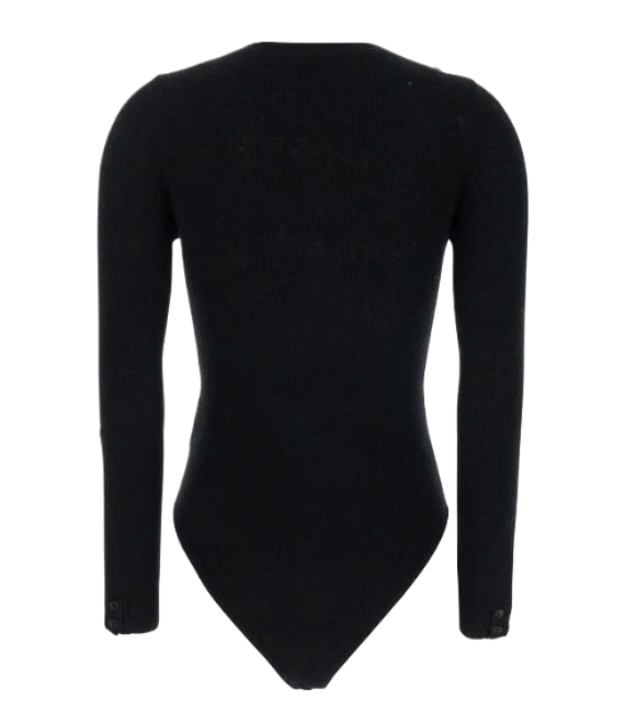 Bow Detail Wool Blend Bodysuit 