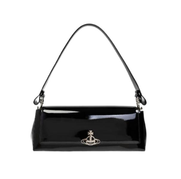 Hazel ORB Logo Patent Leather Shoulder Bag