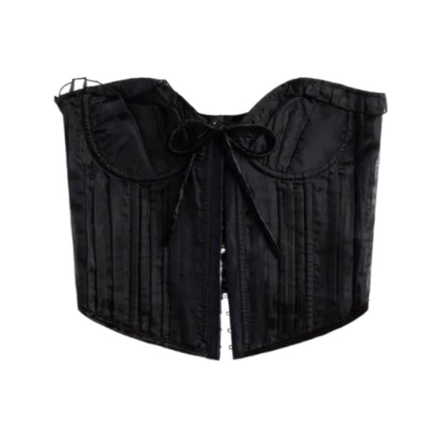 Pintuck drawstring corset top