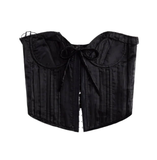 Pintuck drawstring corset top