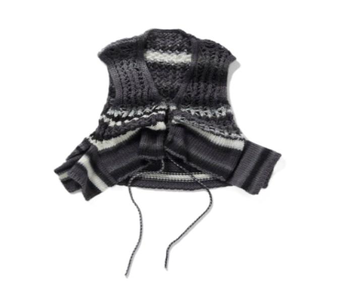 Striped jacquard knit vest