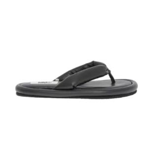 Solid Color Faux Leather Flip Flop