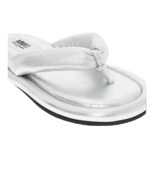 Laminated Faux Leather Flip Flop